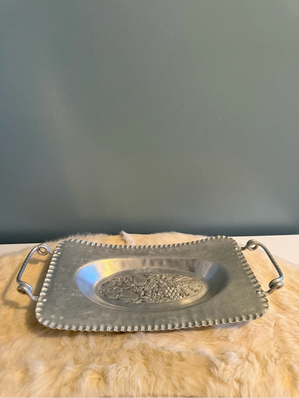 Vintage Cromwell 1950’s Hand Wrought Forged Serving Tray Platter With Handles